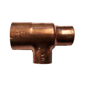 End Feed Reducing Tee - 22mm x 15mm x 15mm